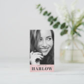 Carte De Visite Rose moderne Gold Make Up Artiste Photo (Debout devant)