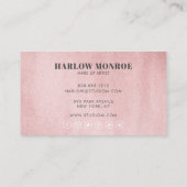 Carte De Visite Rose moderne Gold Make Up Artiste Photo (Dos)