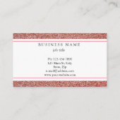 Carte De Visite Rose moderne Gold Minimal soie Metallic Blanc Busi (Dos)