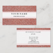 Carte De Visite Rose moderne Gold Minimal soie Metallic Blanc Busi (Devant / Derrière)