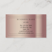 Carte De Visite Rose moderne Gold Minimal soie Metallic Blanc Busi (Dos)