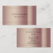 Carte De Visite Rose moderne Gold Minimal soie Metallic Blanc Busi (Devant / Derrière)