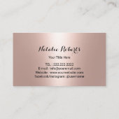 Carte De Visite Rose moderne Gold mode High Heures Boutique (Dos)