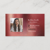 Carte De Visite Rose moderne Gold Photo QR Code Professionnel (Devant)