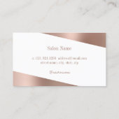 Carte De Visite Rose moderne or & ciseaux blancs coiffeur (Dos)