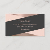 Carte De Visite Rose moderne or & ciseaux noirs coiffeuse (Dos)
