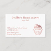 Carte De Visite Rose moderne or glittery cupcake boulangerie maiso (Dos)