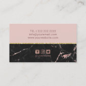 Carte De Visite Rose moderne  or marbre cheveux Beauté Salon Spa (Dos)