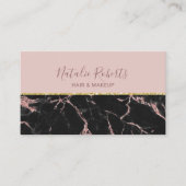 Carte De Visite Rose moderne  or marbre cheveux Beauté Salon Spa (Devant)