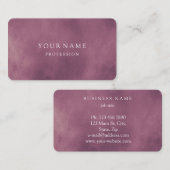 Carte De Visite Rose moderne or minimal soie métal blanc (Devant / Derrière)