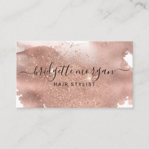 Carte De Visite Rose moderne Parties scintillant Foil Script maqui