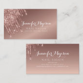 Carte De Visite Rose moderne Parties scintillant or Drives Nail Sa (Devant / Derrière)