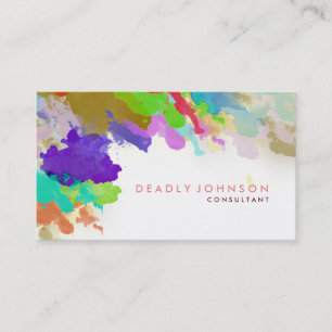 Carte De Visite Rose multicolore frais élégant abstrait