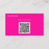 Carte De Visite rose néon élégant (Dos)