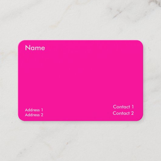 Carte De Visite rose néon -minimaliste (Devant)