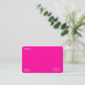 Carte De Visite rose néon -minimaliste (Debout devant)