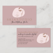 Carte De Visite Rose Neutre esthétique Tonage Visage Beauté Peau (Devant / Derrière)