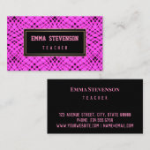 Carte De Visite Rose noir, abstrait, motif, rose et noir (Devant / Derrière)