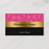 Carte de visite rose noir de damassé d'or (Dos)