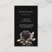 Carte De Visite Rose noir et or Arrière - plan noir (Dos)