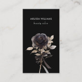Carte De Visite Rose noir et or Arrière - plan noir (Devant)