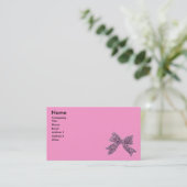 Carte De Visite Rose, noir Girly et arc (Debout devant)