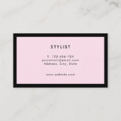 Carte De Visite Rose noir minimaliste de luxe professionnel (Dos)