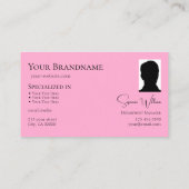 Carte De Visite Rose Noir moderne avec logo et photo chic (Dos)