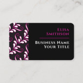 Carte De Visite Rose & Noir Moderne Élégant Modèle de Fille Damas (Devant)