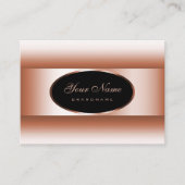 Carte De Visite Rose noir Or Oval Frame Rose Golden Gradient (Devant)