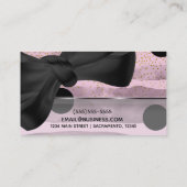 Carte De Visite Rose & Noir Or Pois Chic Bow Moderne (Dos)