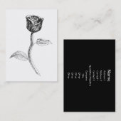 Carte De Visite Rose noire (Devant / Derrière)