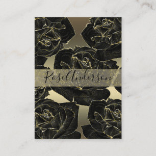 Carte De Visite Rose noire et or Glam Elegant Classique Chic