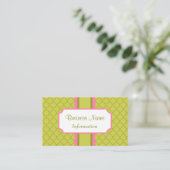 Carte de visite rose olive professionnelle (Debout devant)