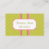 Carte de visite rose olive professionnelle (Devant)