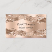 Carte De Visite Rose or agate marbre QR code (Devant)