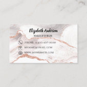 Carte De Visite Rose or blanc agate marbre (Dos)
