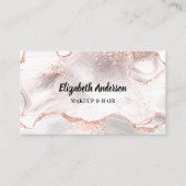 Carte De Visite Rose or blanc agate marbre (Devant)