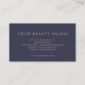 Carte De Visite Rose or blush rose élégant écriture marine (Dos)