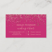 Carte De Visite Rose or confetti rose chic typographie (Dos)