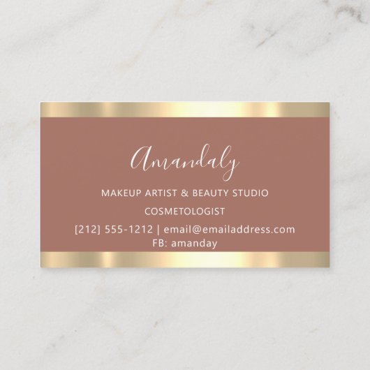 Carte De Visite Rose Or de ciseaux de coiffeur moderne (Dos)