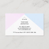 Carte De Visite Rose or élégant, bleu clair et blanc (Dos)