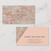 Carte De Visite Rose or marbre pierre gris directeur boutique (Devant / Derrière)