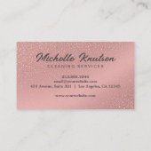 Carte De Visite Rose or parties scintillant rose Maison Service de (Dos)