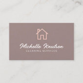 Carte De Visite Rose or parties scintillant rose Maison Service de (Devant)