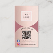 Carte De Visite Rose or photo arch code Qr logo prime (Devant)