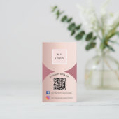 Carte De Visite Rose or photo arch code Qr logo prime (Debout devant)