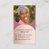 Carte De Visite Rose or photo arch code Qr logo prime (Dos)