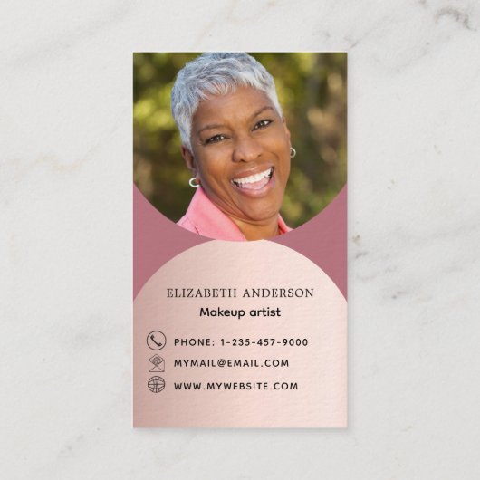 Carte De Visite Rose or photo arch code Qr logo prime (Dos)