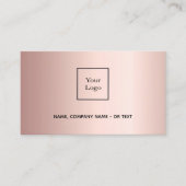 Carte De Visite Rose or photo QR code élégant femelle (Devant)